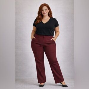 Old Navy Women's Deep Red-Burgundy Flare Pants. Size 20